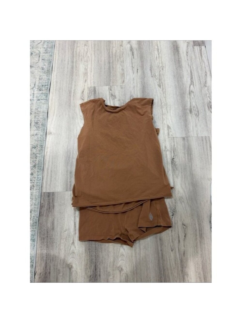 Free People Movement Rust Brown athleisure Sleeveless Tank AND SHORTs set L